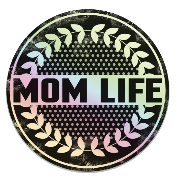 Distressed Mom Life © Holographic Printed Decal