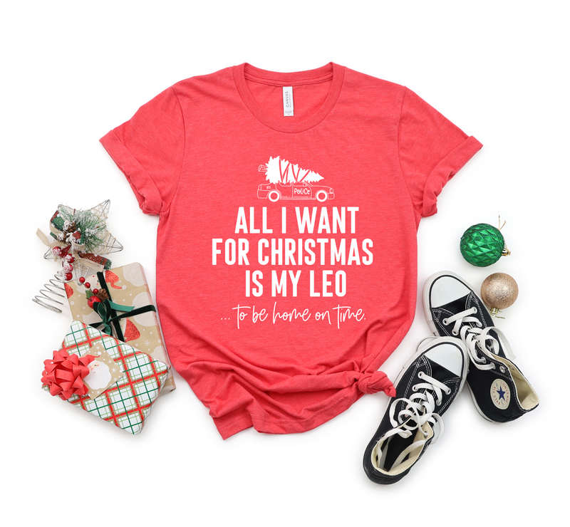 All I Want For Christmas Is My LEO © Unisex Tee (White)