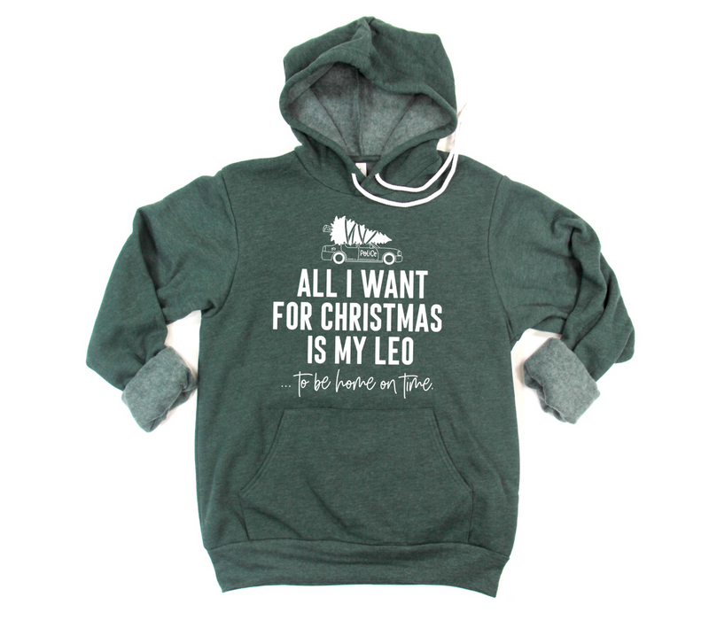 All I Want For Christmas Is My LEO © Unisex Pullover Hoodie (White)