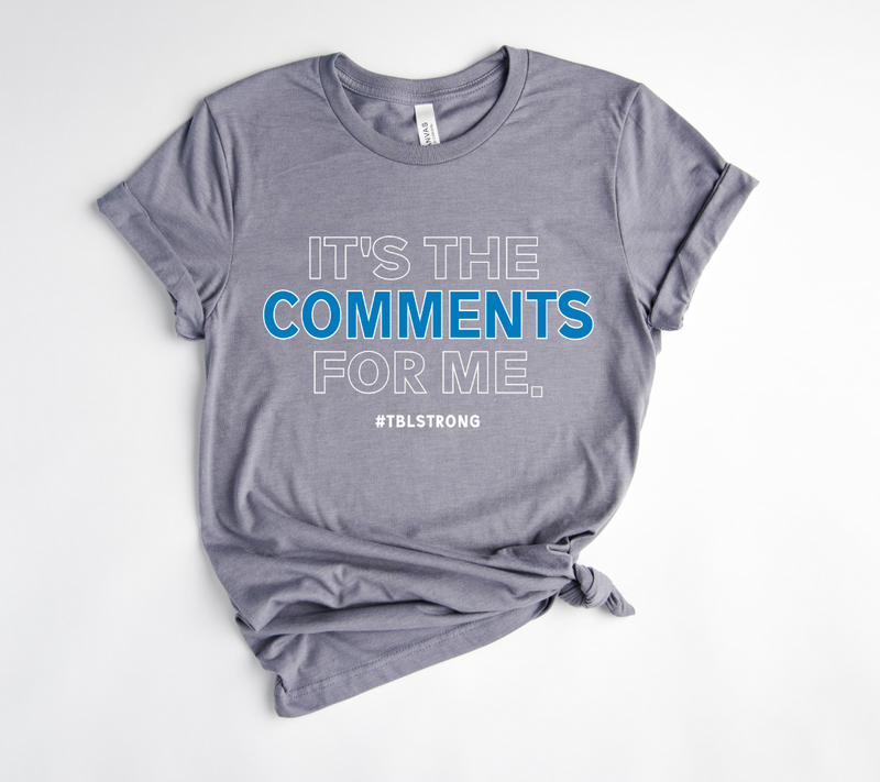 It's The Comments For Me © Unisex Top (White/Columbia Blue)