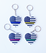 Heart Flag PVC Keychain // Select Your Line