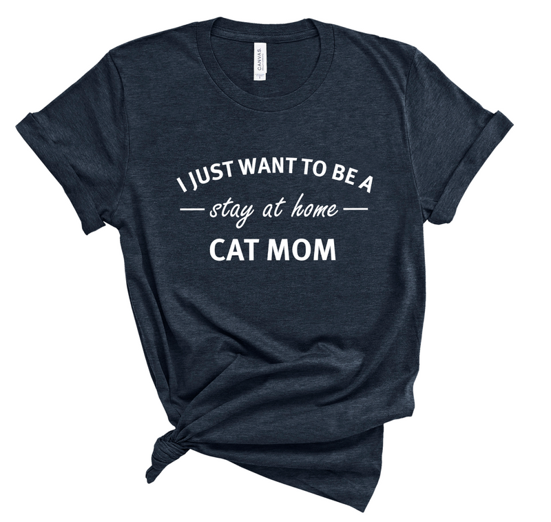Stay At Home Cat Mom Unisex Top (White)
