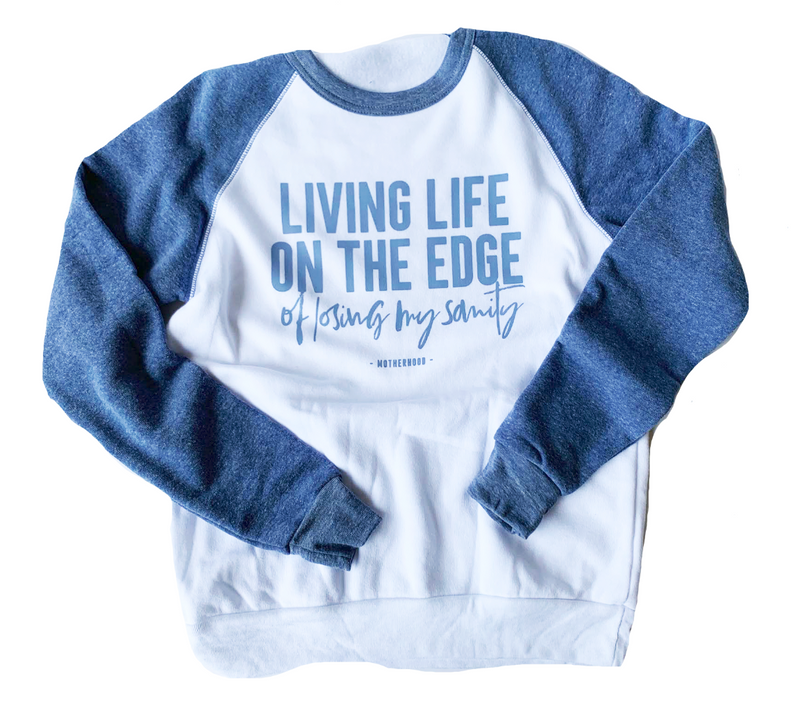 Living Life On The Edge Unisex Crewneck Sweatshirt (Eco Pacific + Chambray)