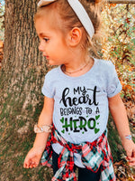 My Heart Belongs To A Hero © Toddler Tee  (Thin Green Line)