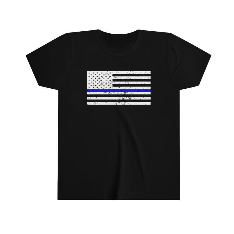 Standard Distressed Flag © Youth Tee (Thin Blue Line)