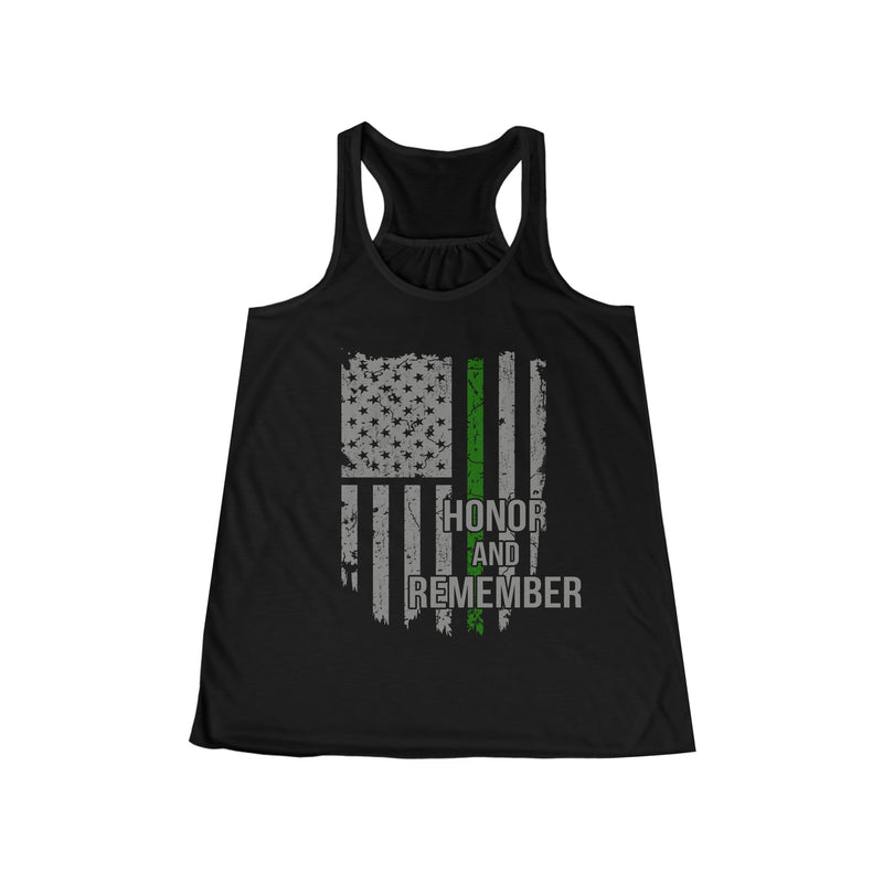 Honor and Remember © Flowy Racerback Tank (Thin Green Line)