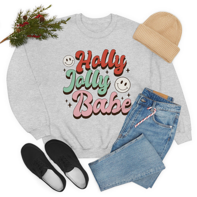 Holly Jolly Babe (Retro) Unisex Crewneck Sweatshirt