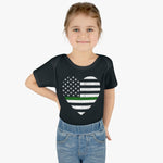 Grunge Heart Flag © Infant Bodysuit (Thin Green Line)