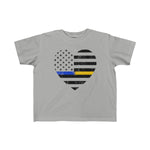Grunge Heart Flag © Toddler Tee (Thin Blue / Thin Gold Line Duo)