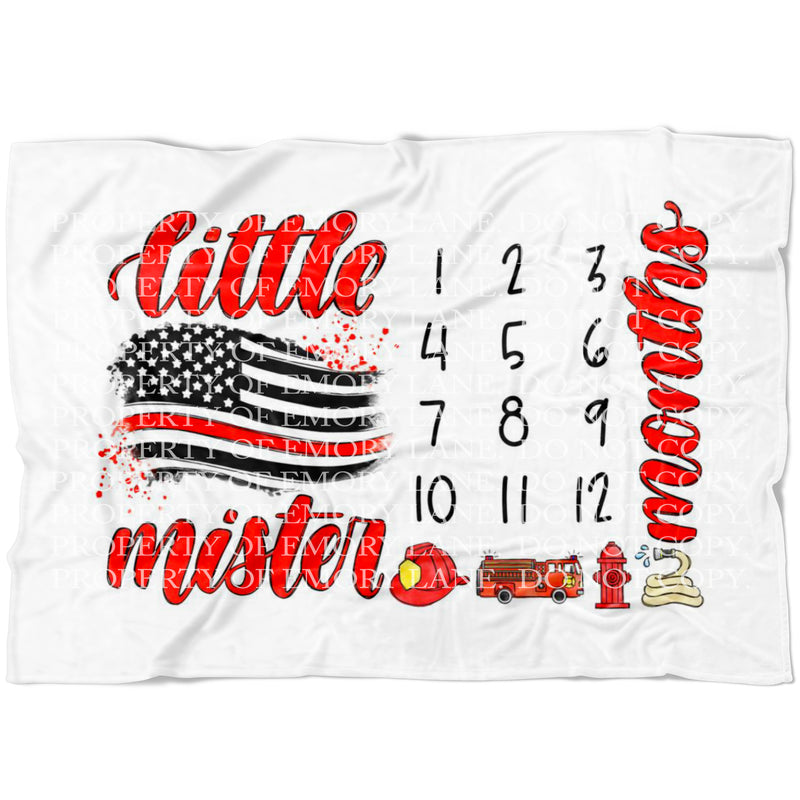 Little Mister Watercolor Flag © Milestone Blanket (Thin Red Line)