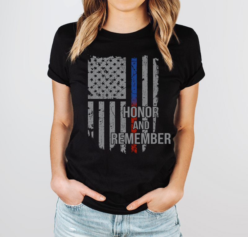 Honor and Remember © Unisex Tee (Thin Blue / Red Line Duo)