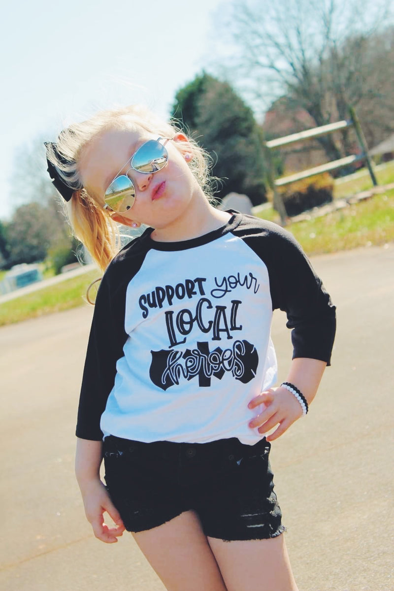 The ORIGINAL Support Your Local Heroes © Youth Baseball Tee