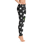 Thin Green Line Distressed Stars and Stripes Adult Printed Leggings