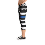 Thin Blue Line Distressed Stars and Stripes Capris