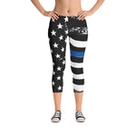 Thin Blue Line Distressed Stars and Stripes Capris