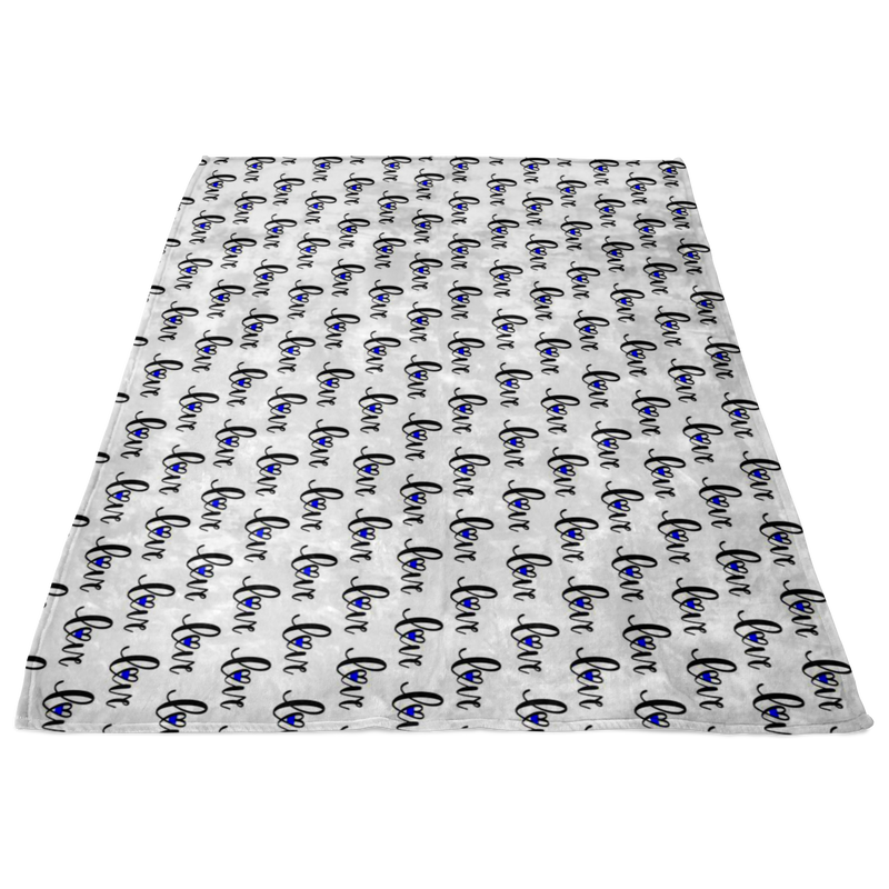 Lowercase Love Script © Thin Blue Line Fleece Blanket