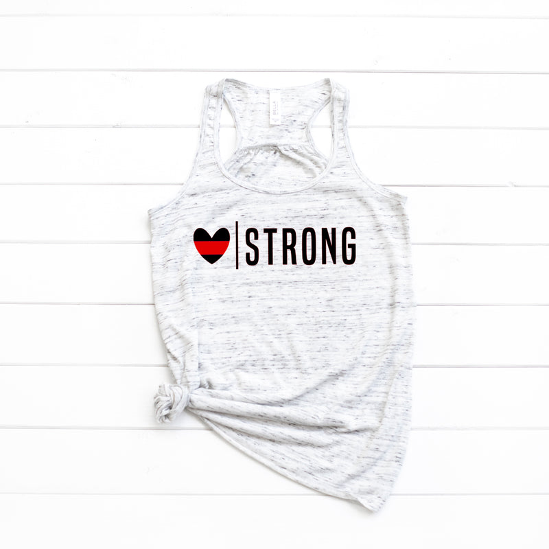 Heart Strong© (Thin Red Line) Flowy Racerback Top