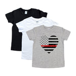Thin Red Line Grunge Flag Heart - Youth