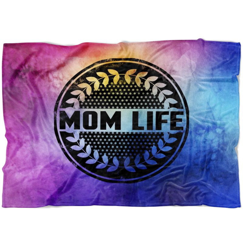 Mom Life Watercolor Fleece Blanket